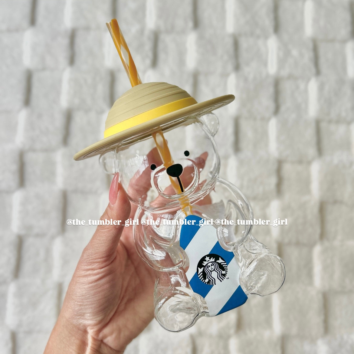 LIMITED Starbucks Korea Exclusive 2022 Bearista Surfing Bear 16oz Glass Cup