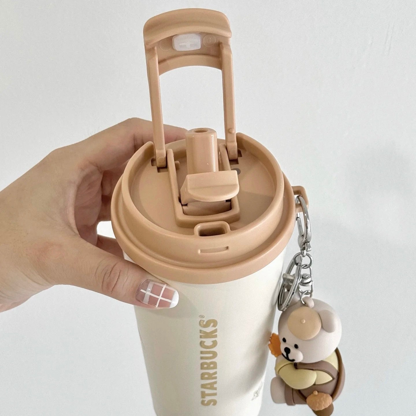 Starbucks China 16oz Autumn Cute Bear Keychain Stainless Steel Tumbler (READY TO SHIP)