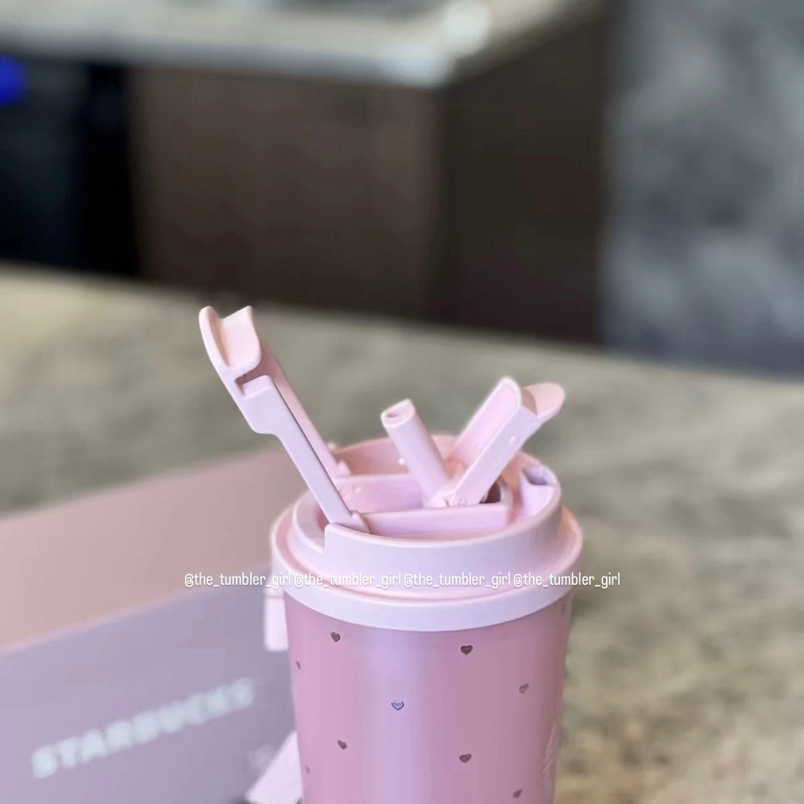 Starbucks 2026 China Valentine’s Day Heart Stainless Steel Tumbler 16oz With Charm (READY TO SHIP)