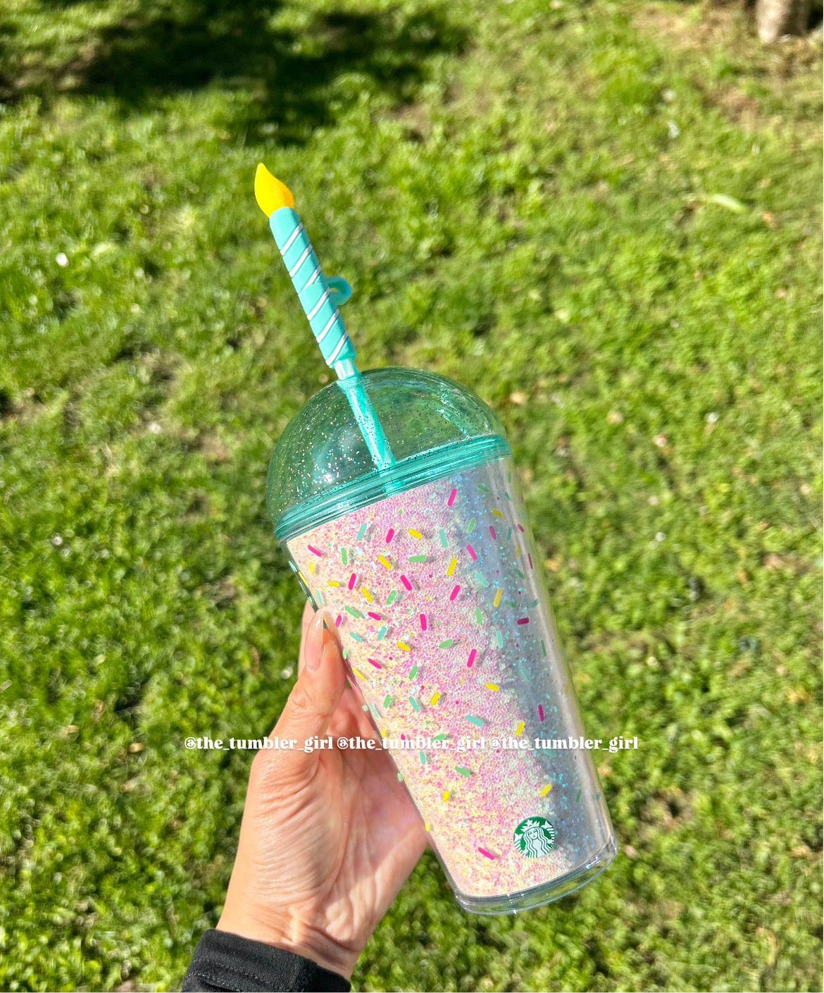 Starbucks Glitter Confetti Frappuccino Dome Bday Candle Straw Topper Tumbler (READY TO SHIP)