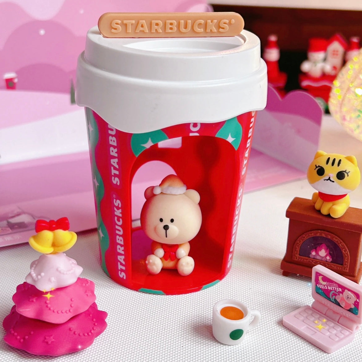 Starbucks China Christmas Cute Desk Figurine / Mini Decorative Figures Set (READY TO SHIP)
