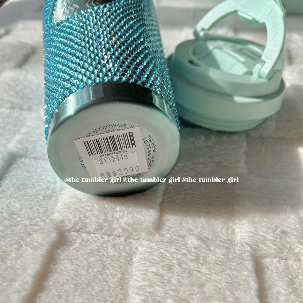 Starbucks Taiwan Exclusive 16oz Tiffany Blue Rhinestones Stainless Steel Tumbler (READY TO SHIP)