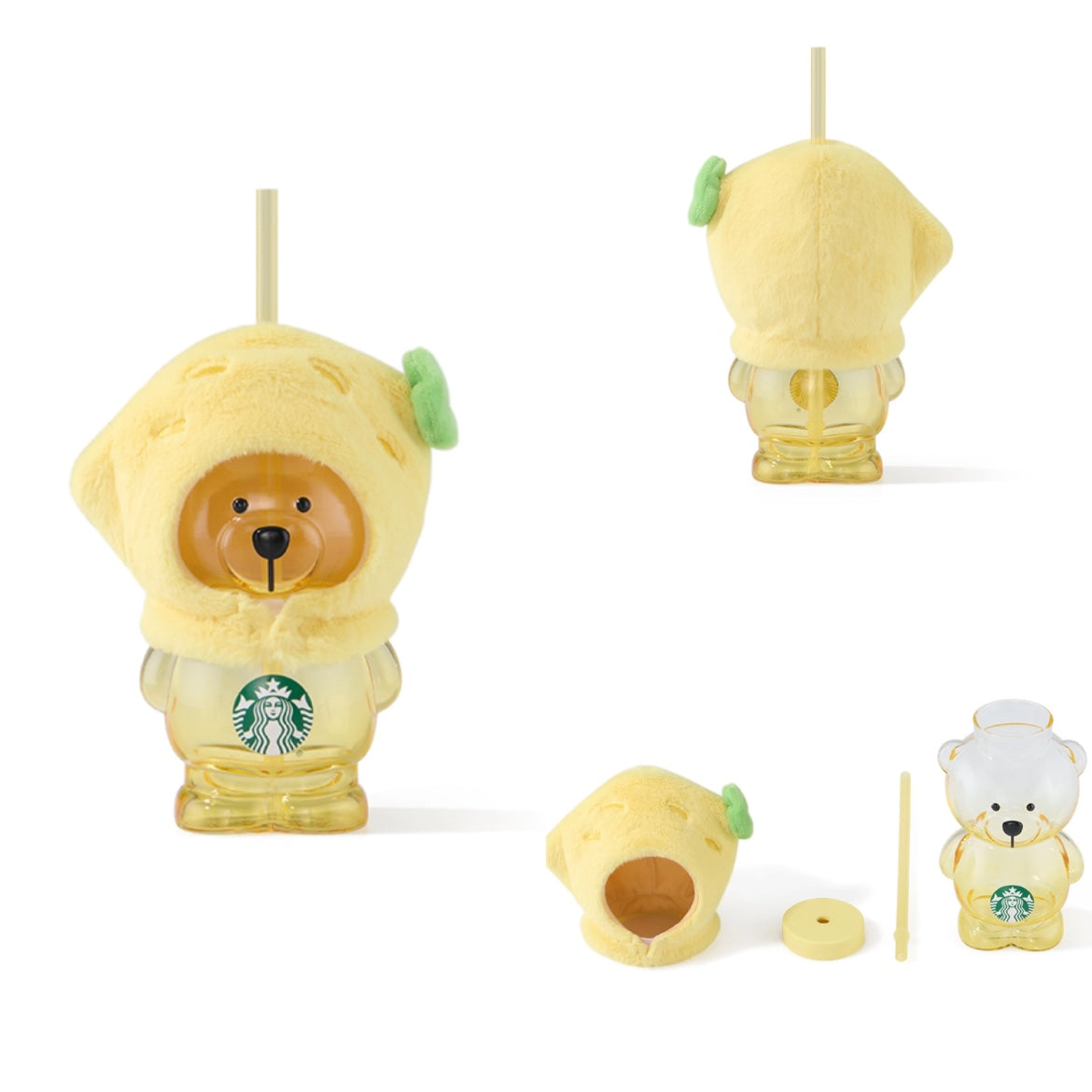 Starbucks China 15oz Lemon Bearista Glass Cup (READY TO SHIP)