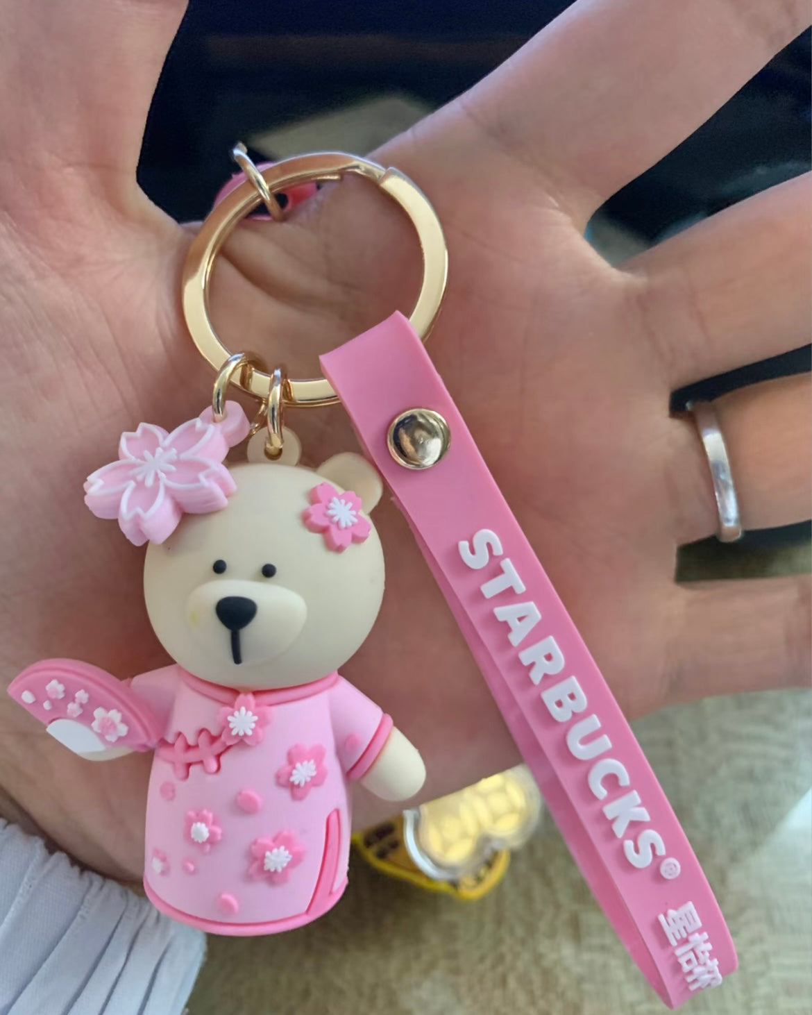 Starbucks China Exclusive Cherry Blossom Bearista Keychain (READY TO SHIP)