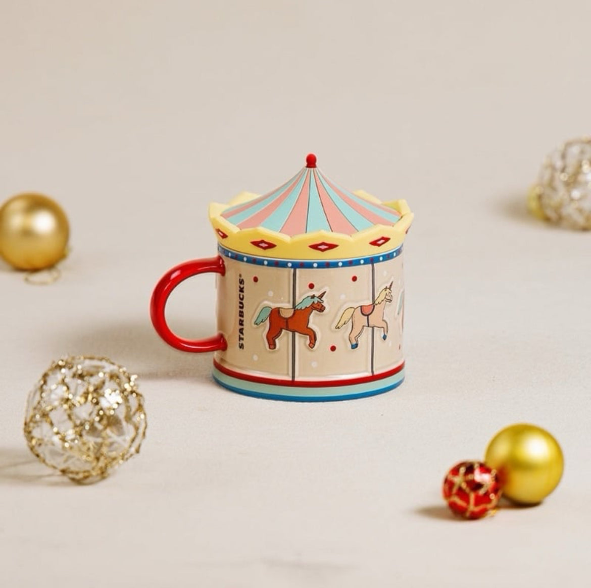 Starbucks Christmas Asia Exclusive Dreamy Carousel Mug Cup 12oz (READY TO SHIP)
