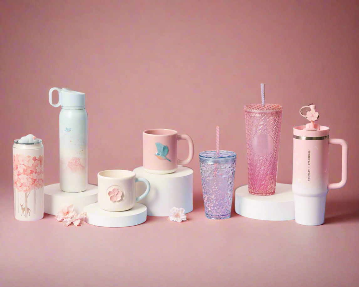 Starbucks Taiwan 2025 Cherry Blossom Collection – 14oz Blush Sakura Bloom Ceramic Mug