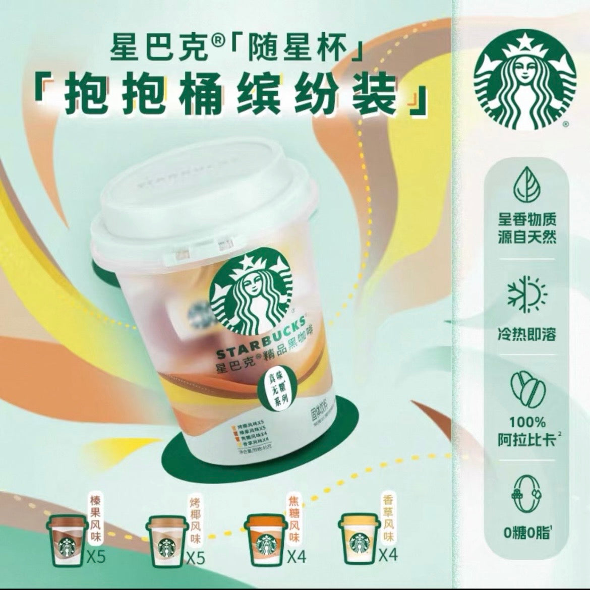 Starbucks China Mini Coffee Cup Bucket β 18 Tiny Drink Pods (4 flavors)