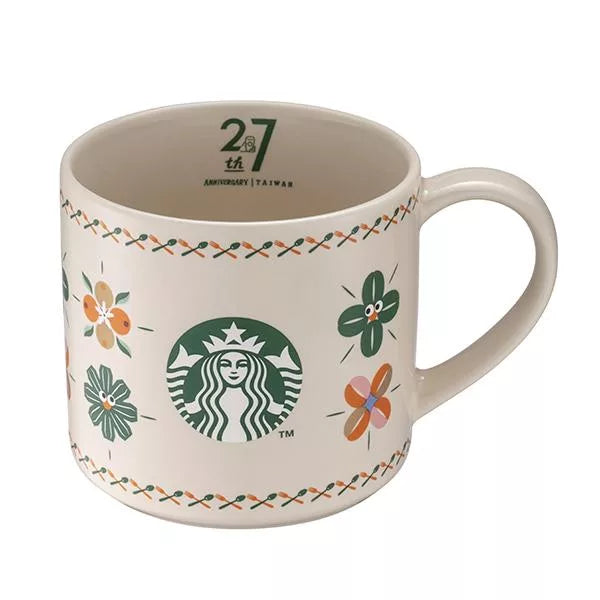 Starbucks Taiwan 2025 27th Anniversary series 14oz coffee bean cockade mug (ships early April)