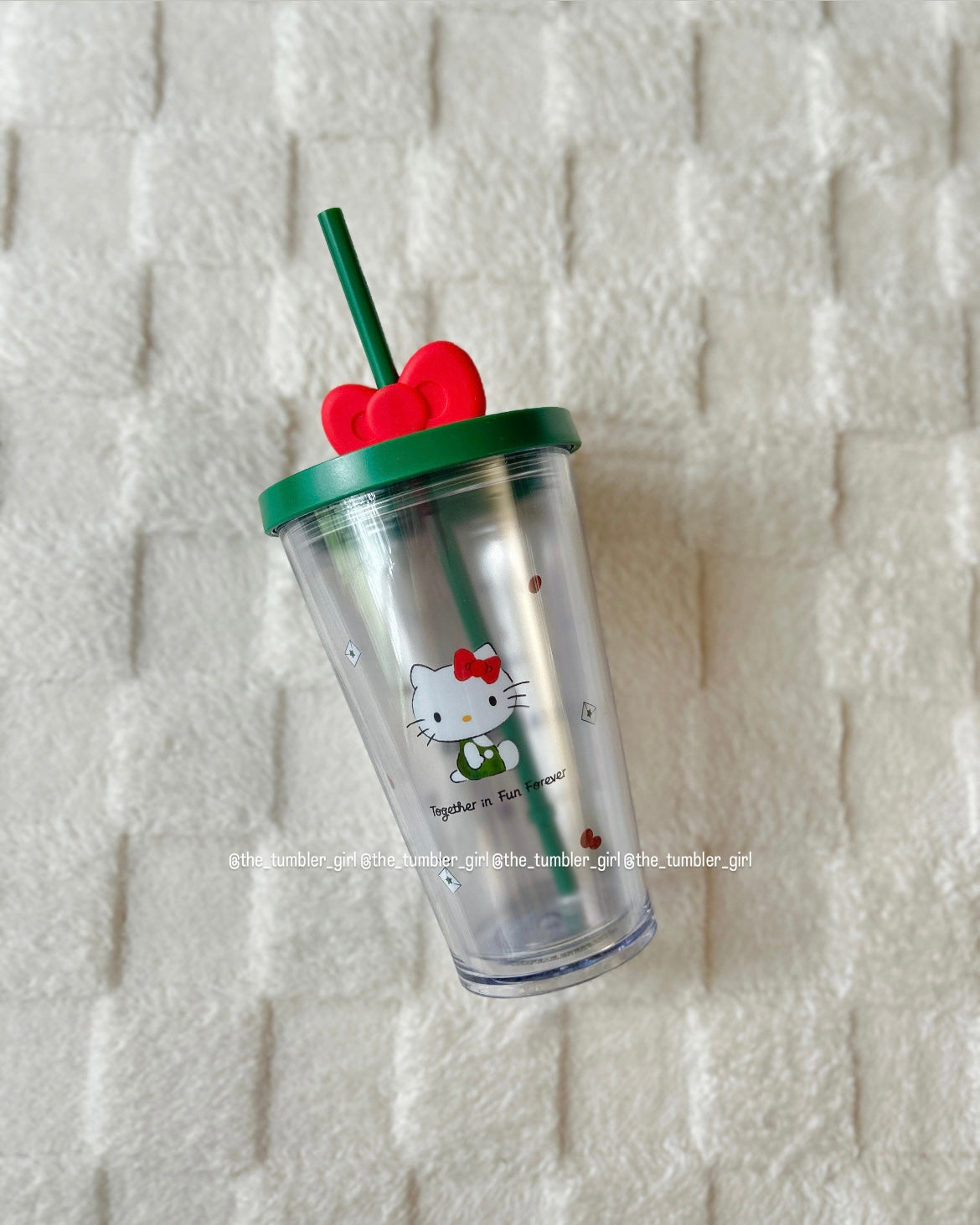 Starbucks Overseas Hello Kitty 16oz Cold Cup Tumbler w/ red Red Bow (READY TO SHIP)