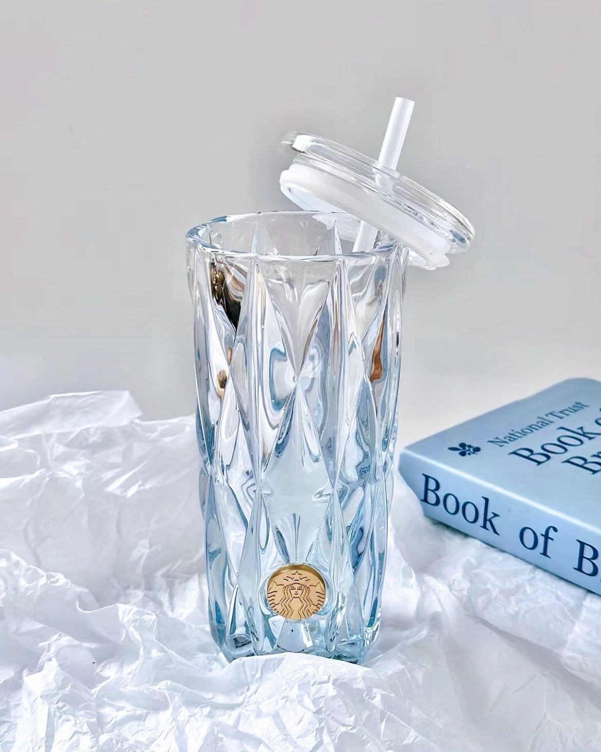 Starbucks China Summer Blue 18oz Glass Cold Cup (READY TO SHIP)