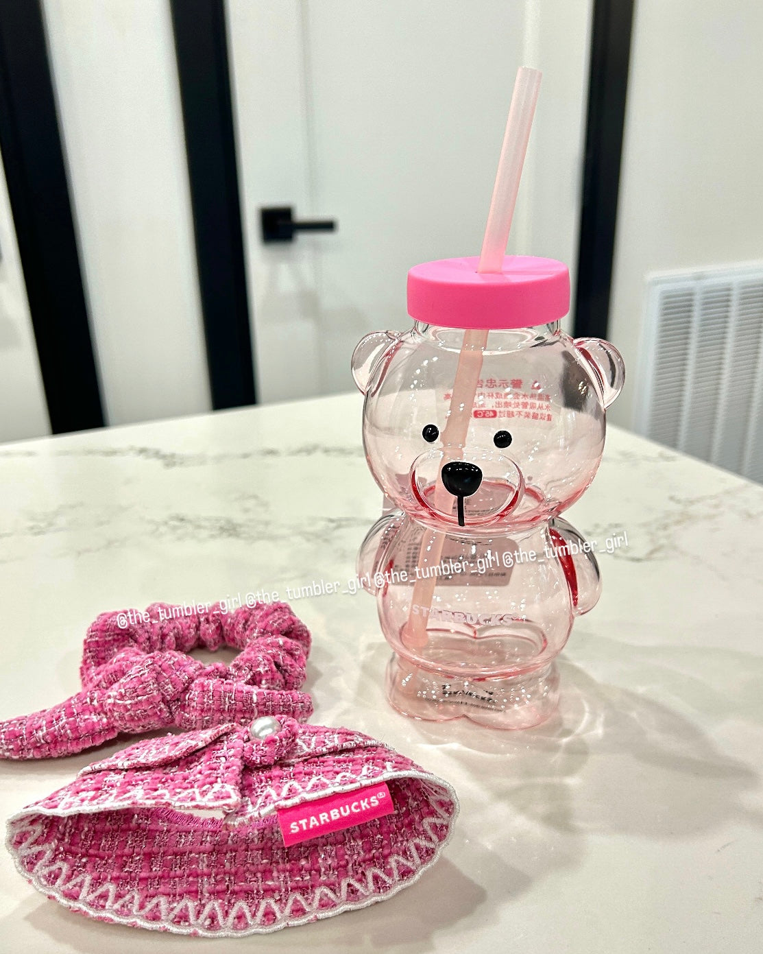 2026 China Shanghai Exclusive Pink Bearista Glass Cold Cup (READY TO SHIP)