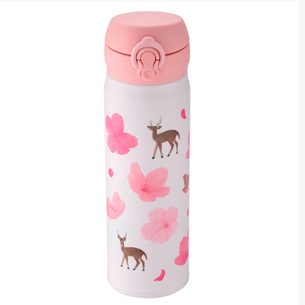 Starbucks Taiwan 2025 Cherry Blossom Collection – 16oz Sakura & Deer Thermos Stainless Steel Tumbler