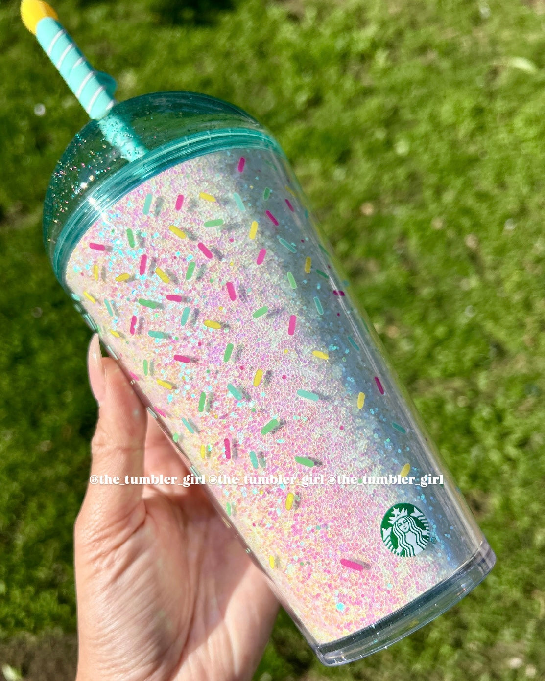 Starbucks Glitter Confetti Frappuccino Dome Bday Candle Straw Topper Tumbler (READY TO SHIP)