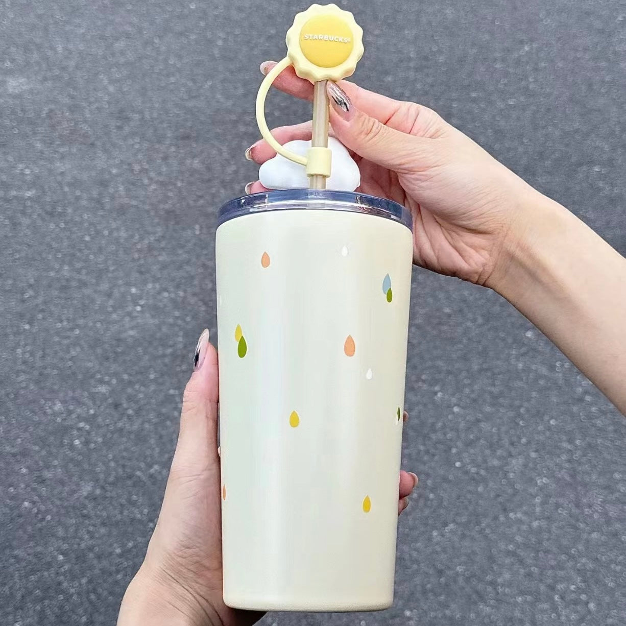 Starbucks China exclusive rain or shine yellow stainless steel tumbler 25oz
