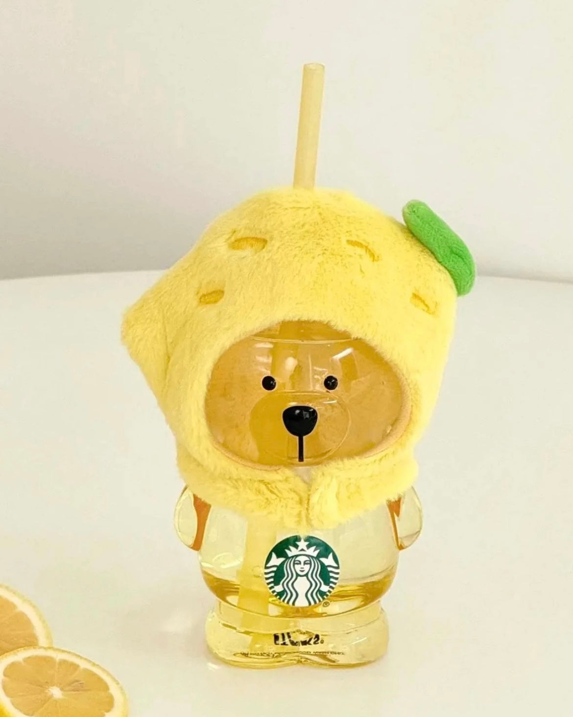 Starbucks China 2025 15.5oz Lemon Bearista Glass Cup (READY TO SHIP)