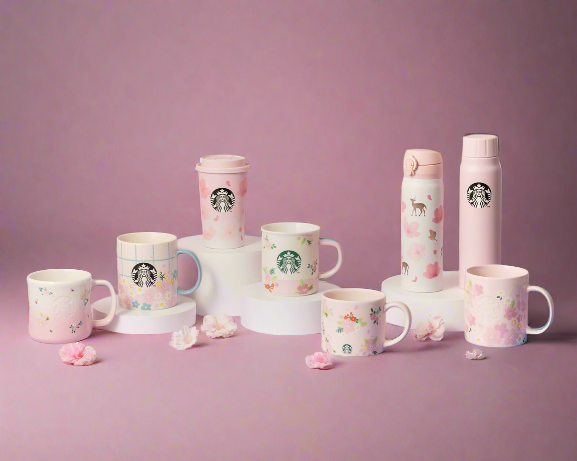 Starbucks Taiwan 2025 Cherry Blossom Collection – 12oz Elegant Sakura Ceramic Mug