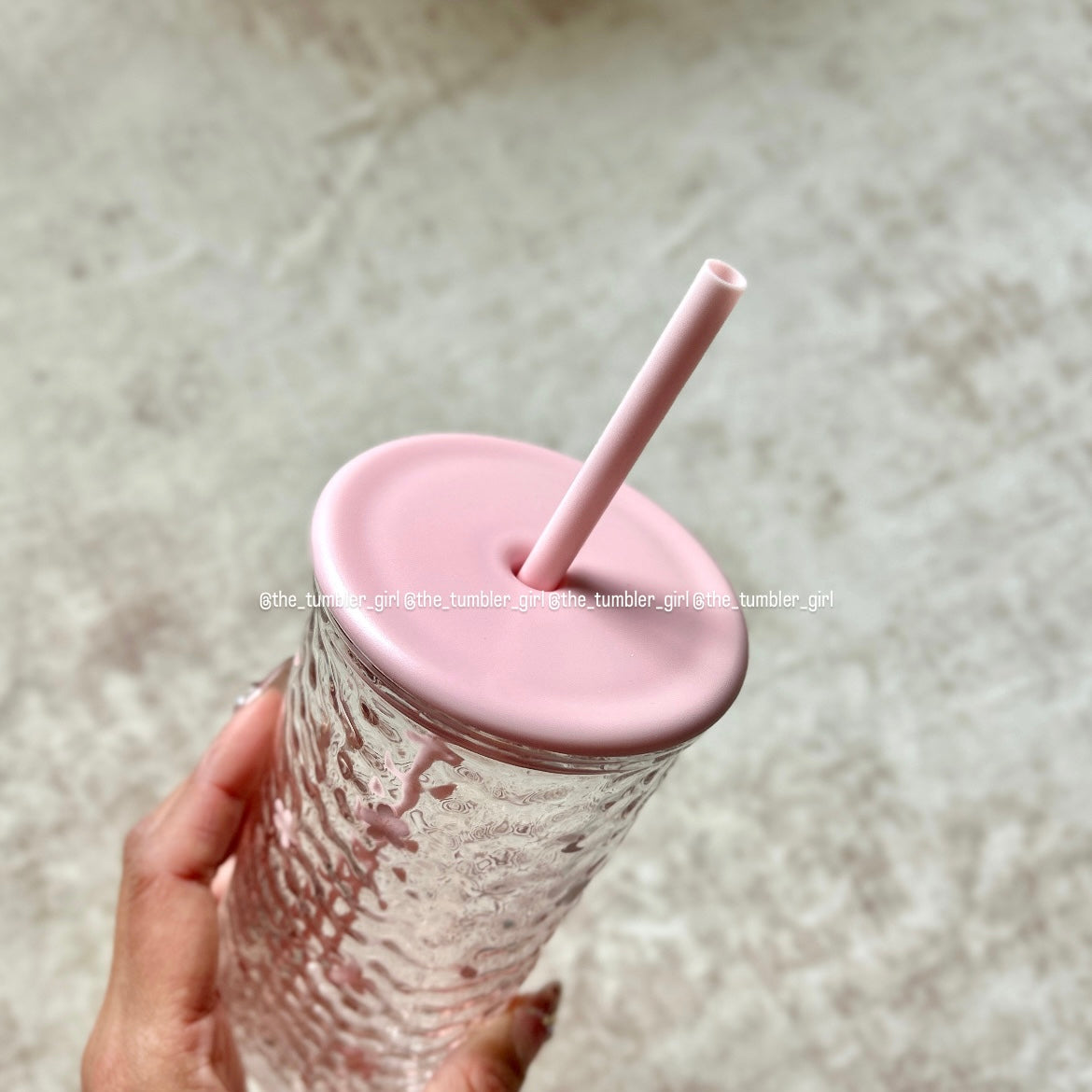 Starbucks Asia Exclusive Sakura Cherry Blossom Triangle Glass Cold Cup 16oz (READY TO SHIP)