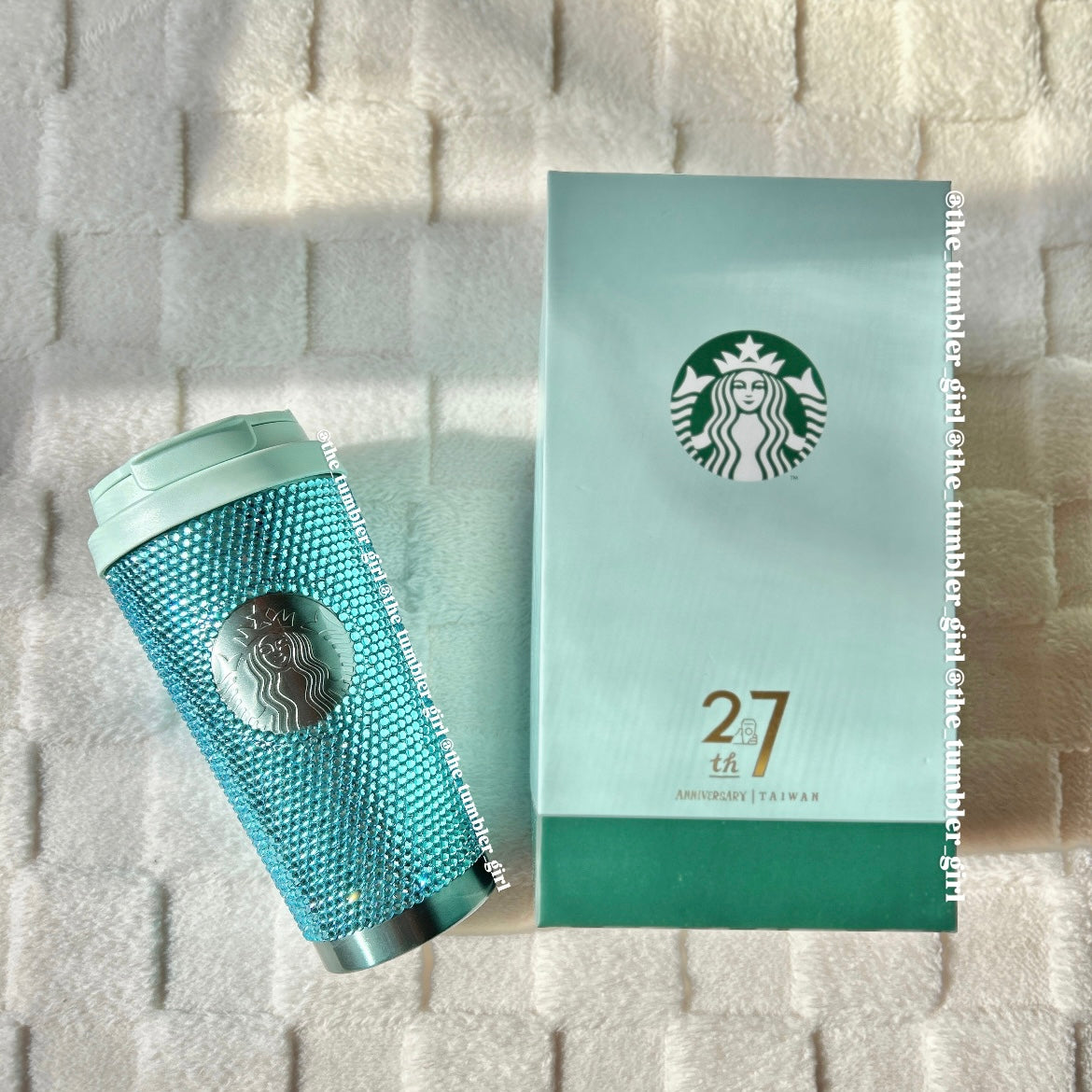 Starbucks Taiwan Exclusive 16oz Tiffany Blue Rhinestones Stainless Steel Tumbler (READY TO SHIP)
