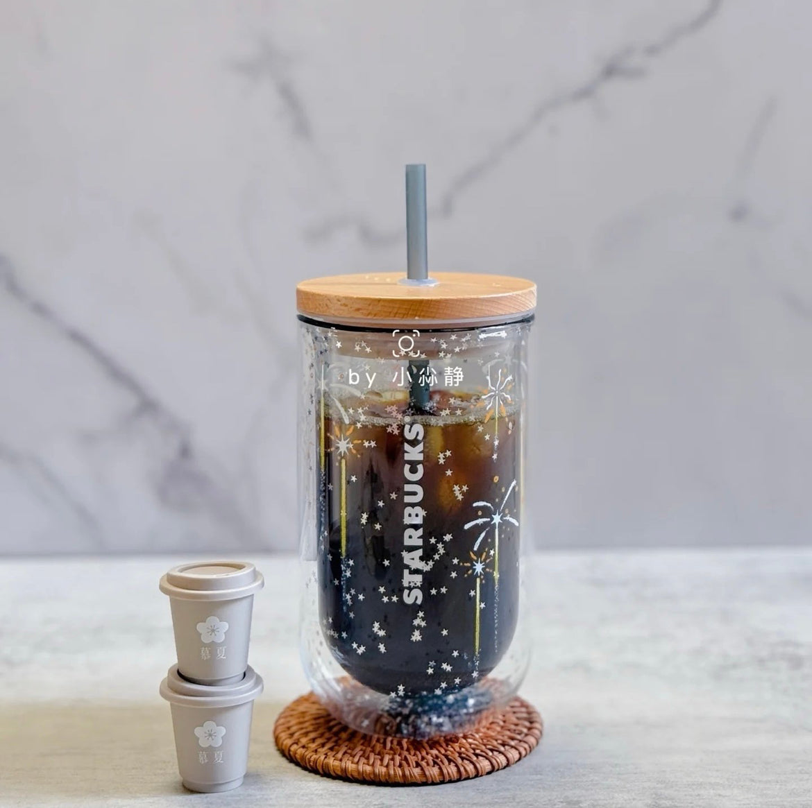 Starbucks China Exclusive Fireworks 16oz Double Wall Glass Cup