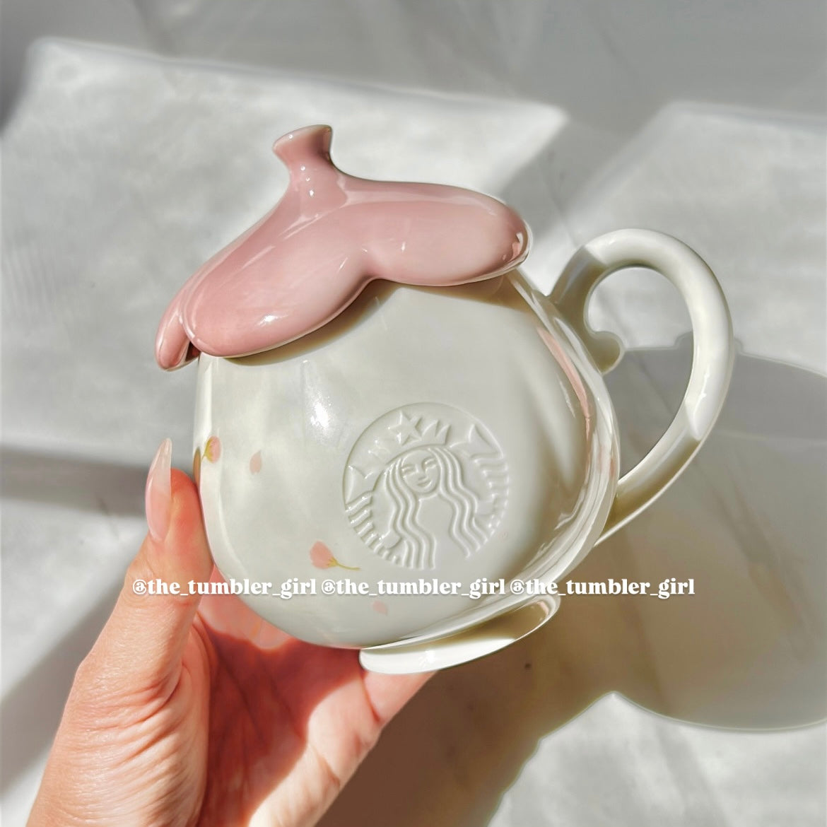 Starbucks China Exclusive 12oz Cherry Blossom Ceramic Mug with Lid (READY TO SHIP)