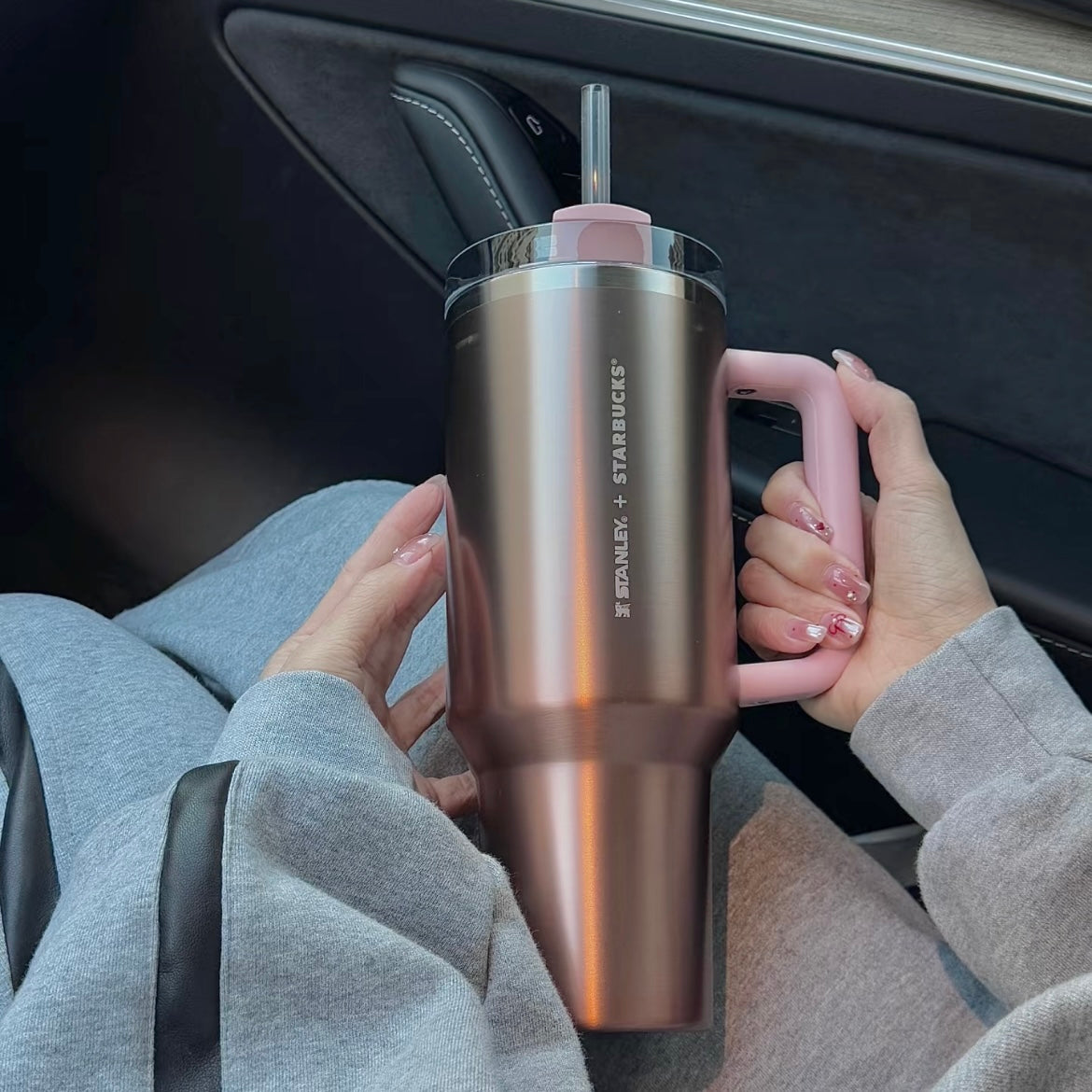 Starbucks China x Stanley 40oz Valentine’s Day Rose Gold Stainless Steel Tumbler (READY TO SHIP)