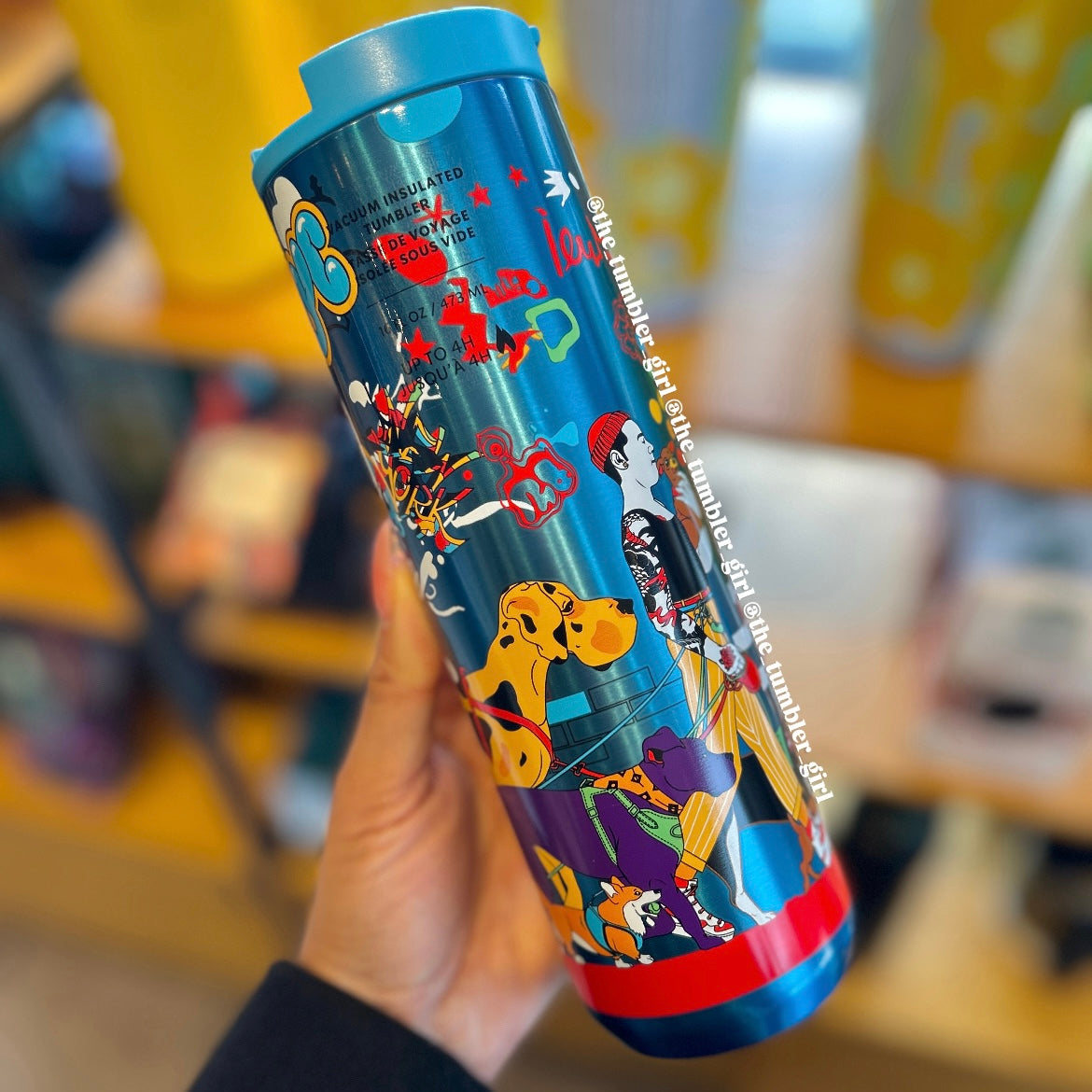 Starbucks x Marcos Chin New York City Collection - 16oz Blue Metallic Stainless Steel Tumbler (READY TO SHIP)