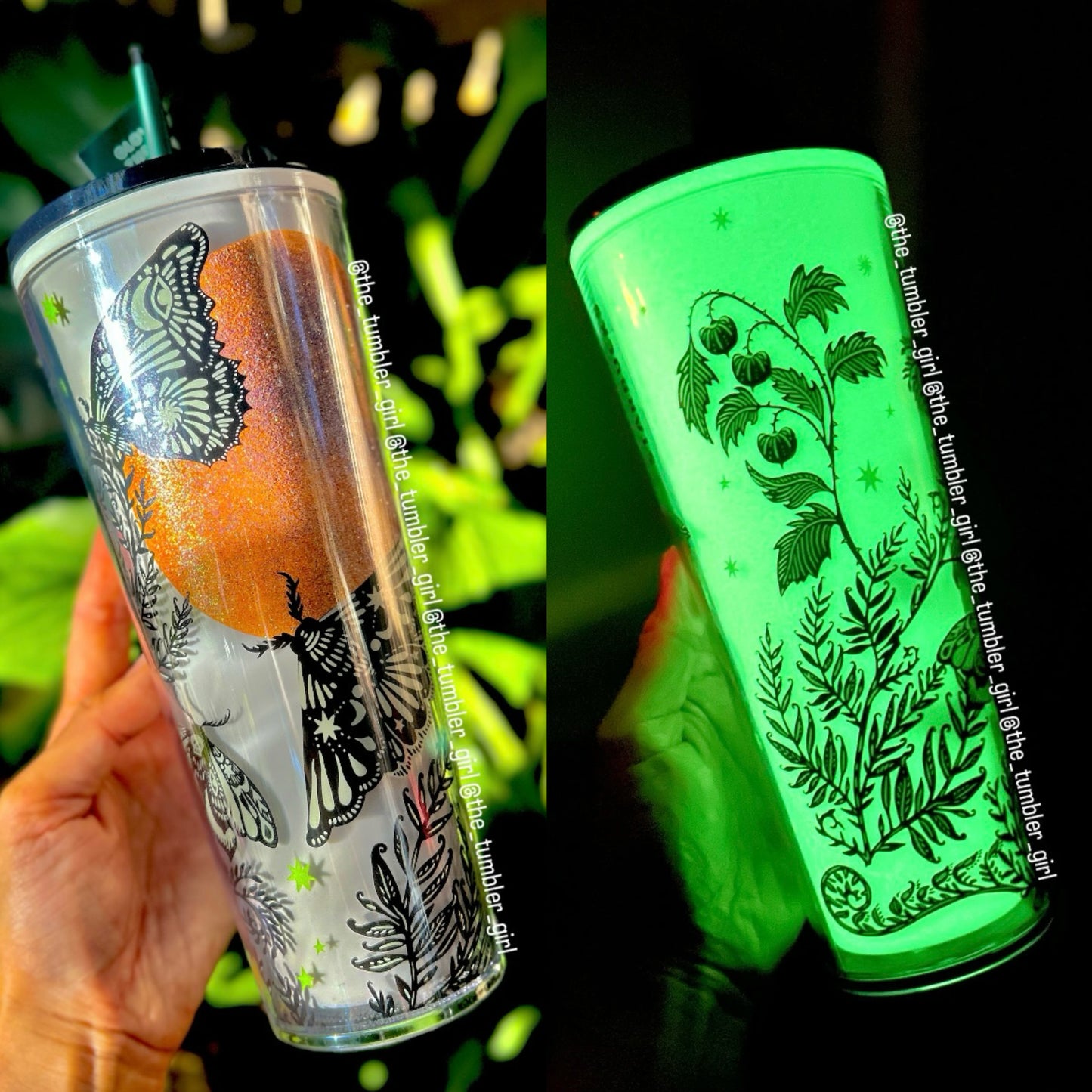 Starbucks Halloween Glow in the Dark Night Moth Cold Cup Tumbler (READY TO SHIP)
