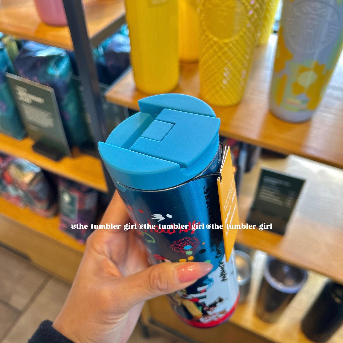 Starbucks x Marcos Chin New York City Collection - 16oz Blue Metallic Stainless Steel Tumbler (READY TO SHIP)