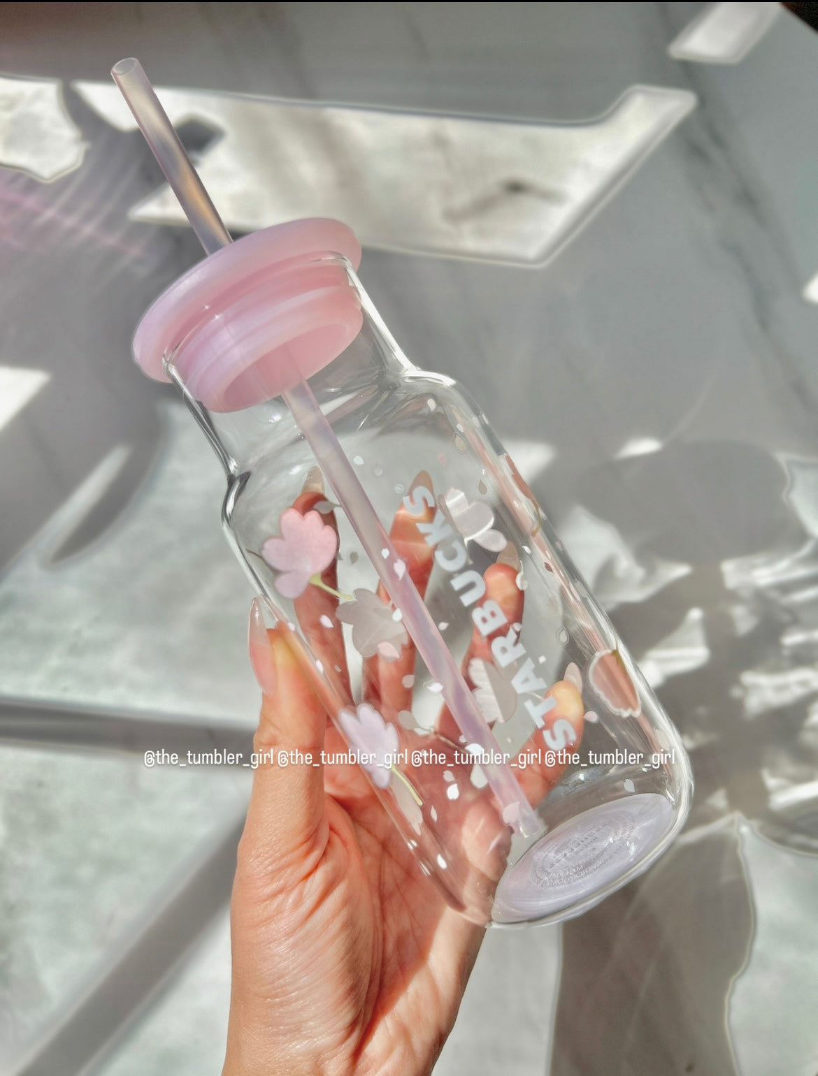 Starbucks China 17oz Cherry Blossom Color-Changing Glass Cold Cup (READY TO SHIP)