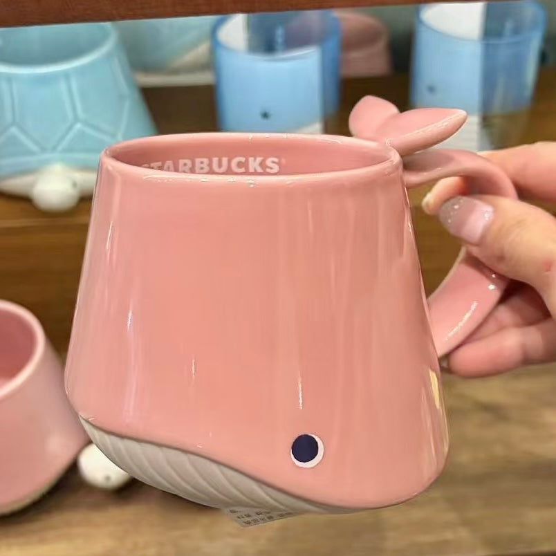 Starbucks Taiwan 2025 “Summer Seaside Series” - 12oz Pink Whale Ceramic Mug (Ships End of April)