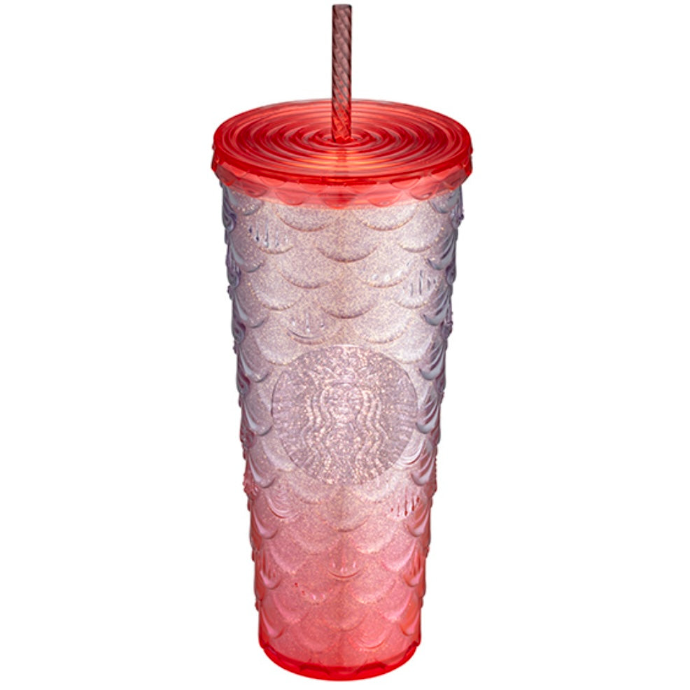 Starbucks Taiwan 24oz Glittery Orange Scale Tumbler (ships mid-Feb.)