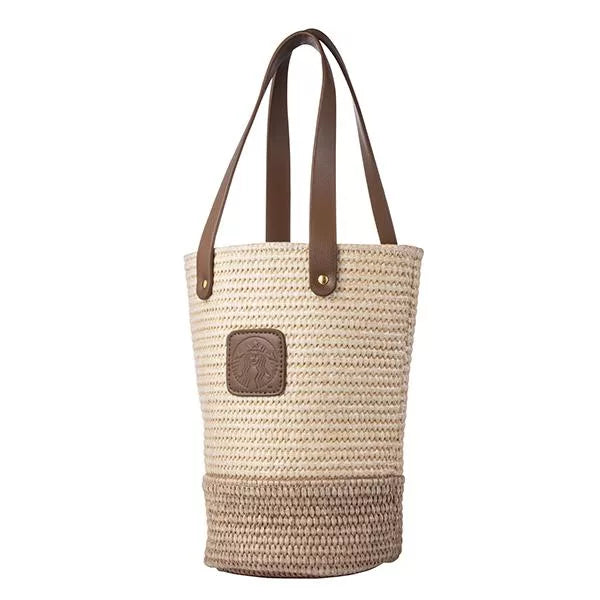 Starbucks Taiwan 2025 “Summer Seaside Series” - Small Siren Faux Straw Woven Tote Bag (Ships End of April)