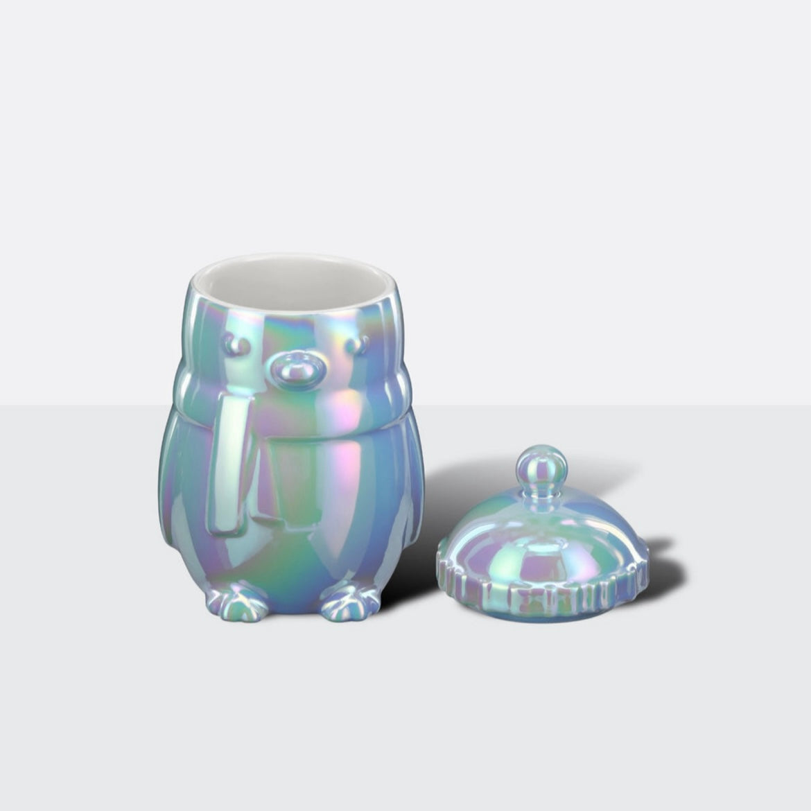 Starbucks Iridescent Ice-Blue Penguin Ceramic Mug with Beanie Lid 14oz (READY TO SHIP)