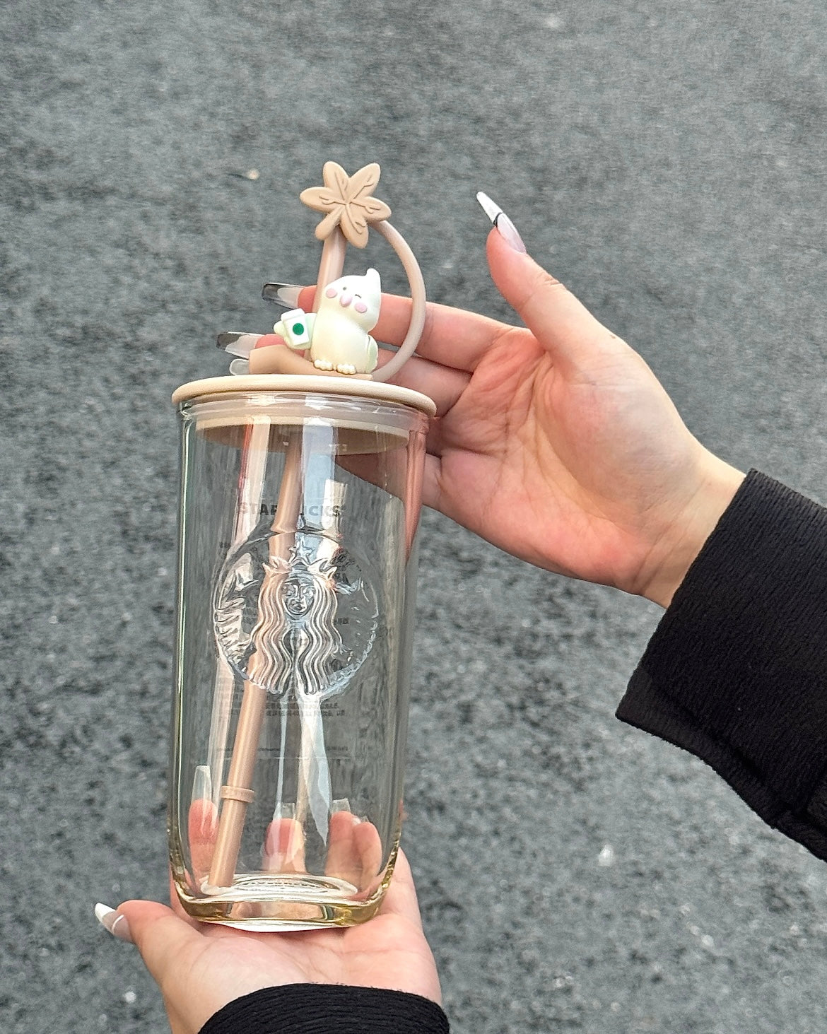 Starbucks China 18oz Farmer Bird Triangle Glass Cup (READY TO SHIP)