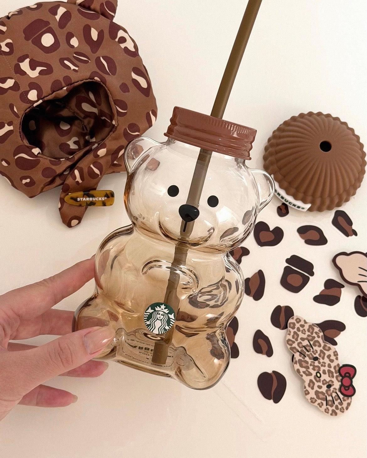 2026 China Exclusive Leopard Series Bearista Glass Cup (Ships Late August)