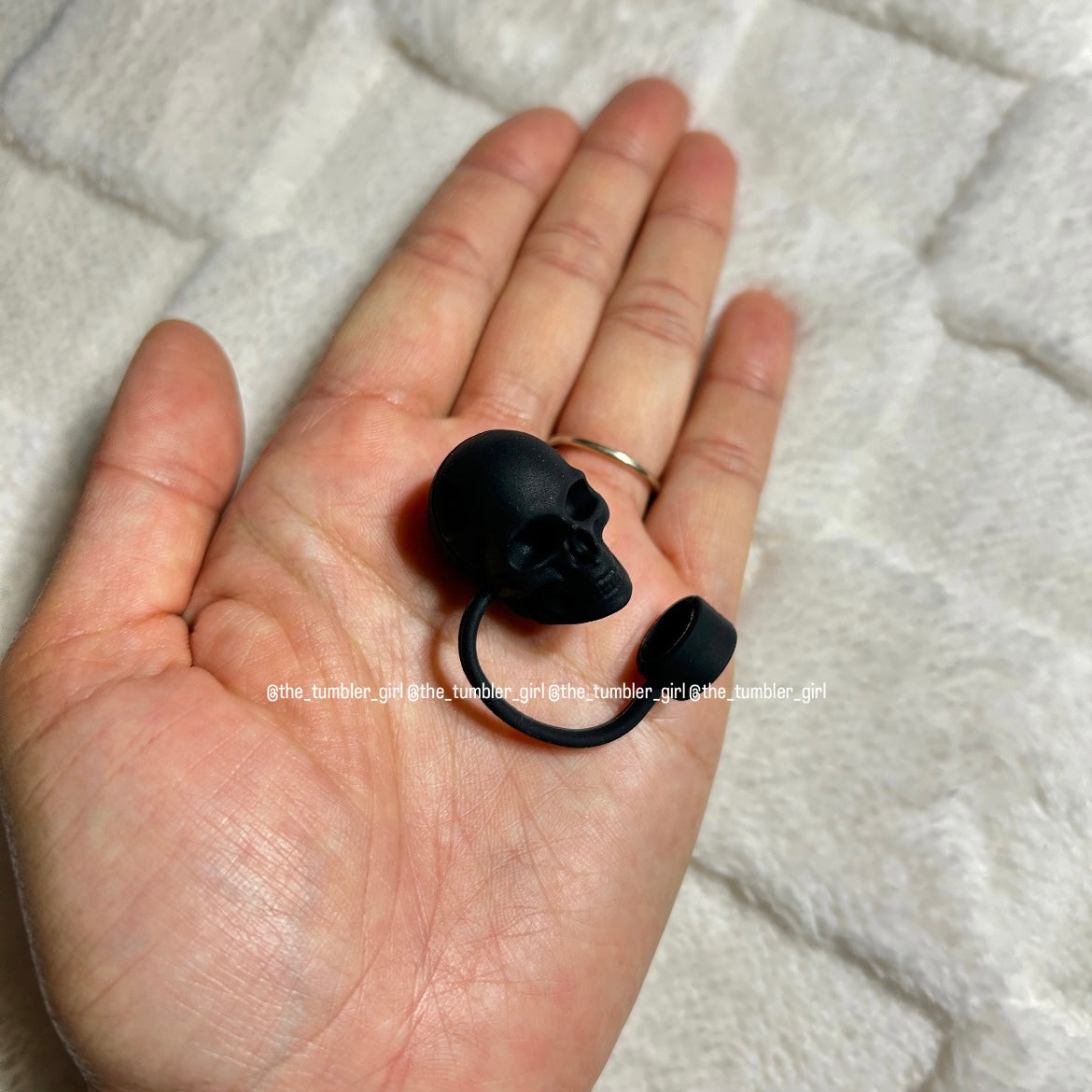 Halloween black skull straw topper cover (for Stanley 40oz)