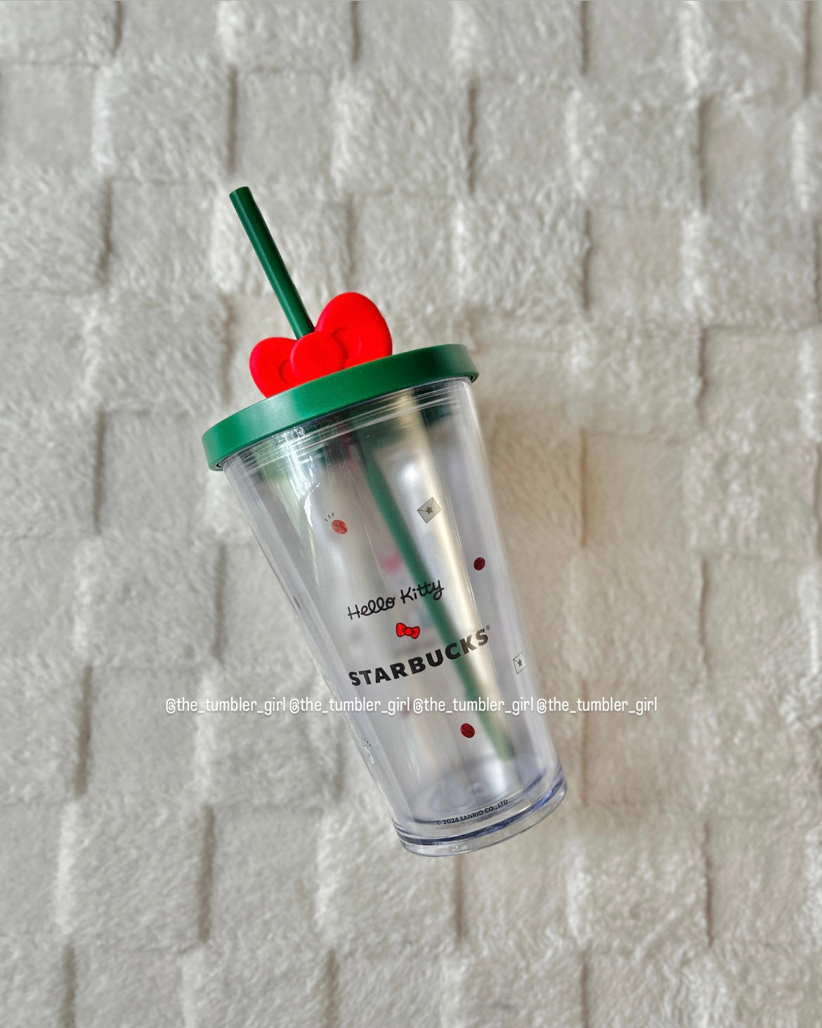 Starbucks Overseas Hello Kitty 16oz Cold Cup Tumbler w/ red Red Bow (READY TO SHIP)
