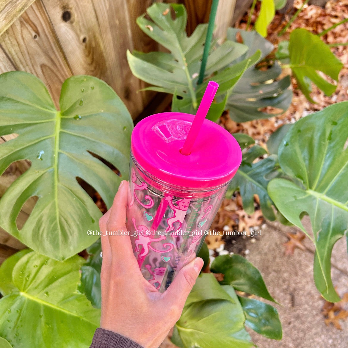 Starbucks Roller Rabbit Pink Cold Cup Tumbler 24oz Limited Edition (READY TO SHIP)