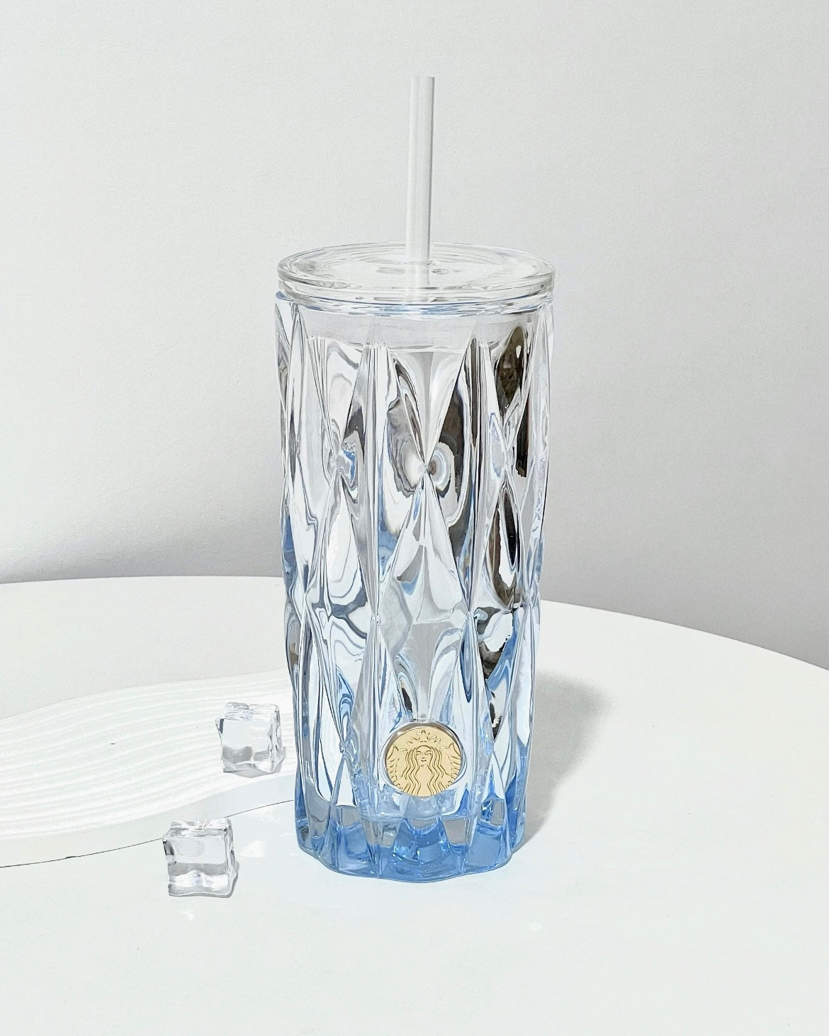 Starbucks China Summer Blue 18oz Glass Cold Cup (READY TO SHIP)
