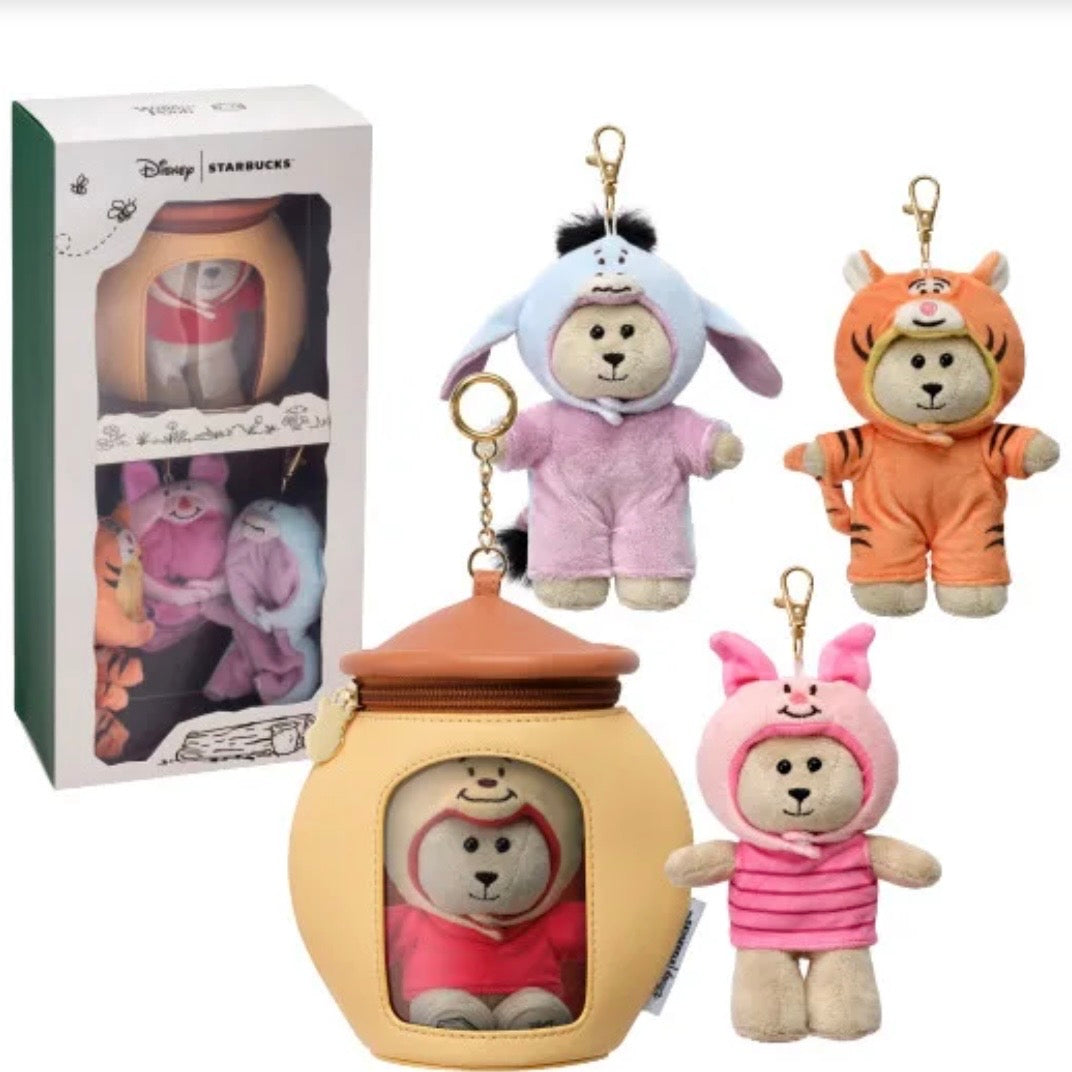 2026 Taiwan Release Winnie the Pooh Series Bearista Bear Set – 1 Plush + 4 character hoods/outfits + Carrying Pouch (Ships Early November)