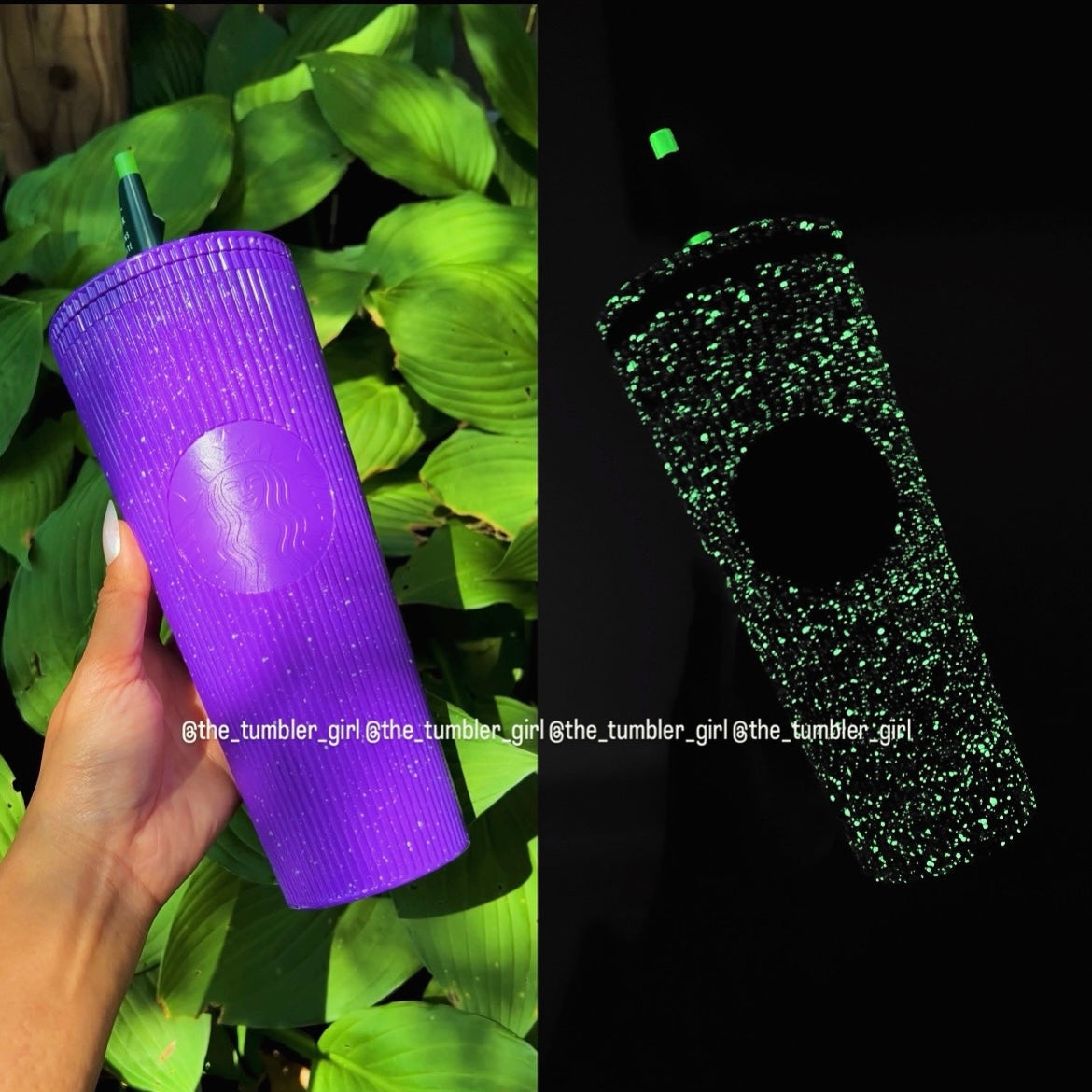 Starbucks Halloween Purple Pleated Glow In The Dark 24oz Tumbler