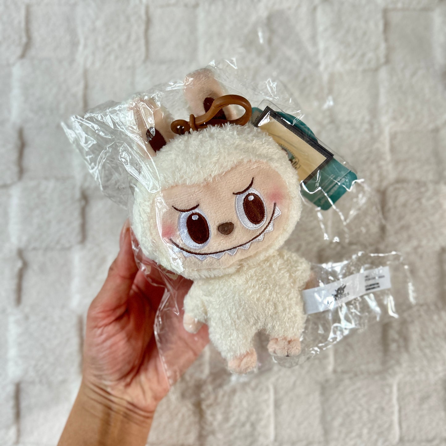 POP MART The Monsters Classic Series - LABUBU Plush Figure Pendant White (POP LAND EXCLUSIVE)