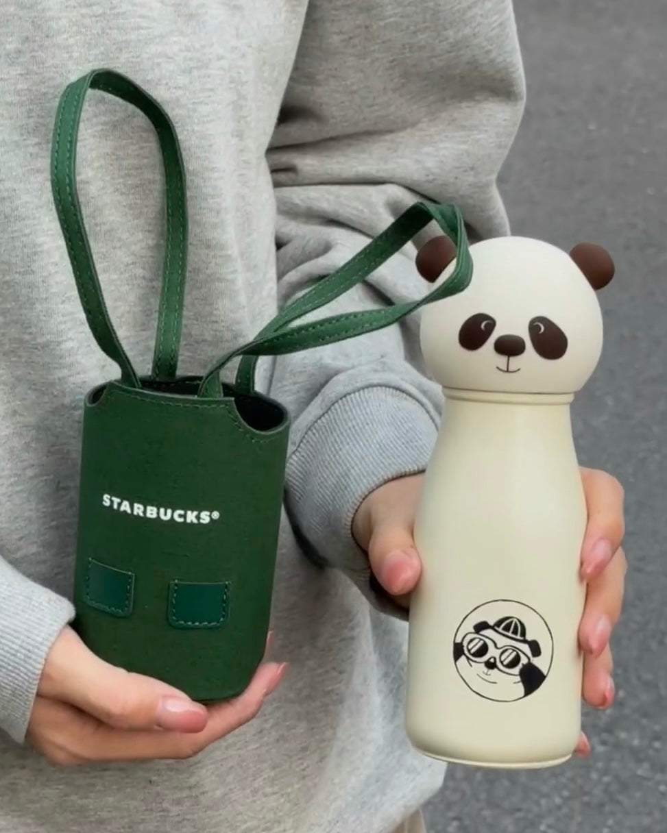 Starbucks China Exclusive Panda 8oz Stainless Steel Tumbler With Green Apron Bag (READY TO SHIP)