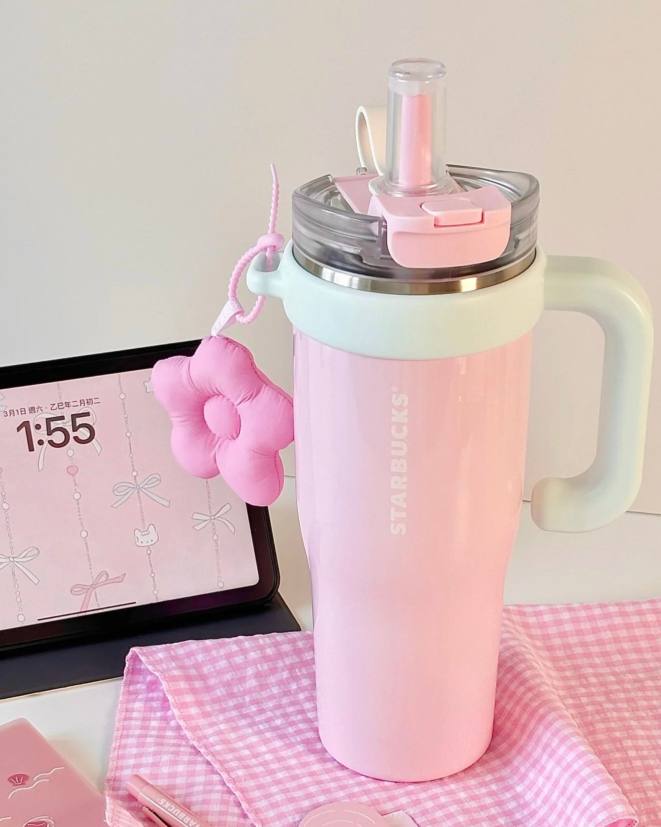 Starbucks China 42.2oz Spring Flower Pink Stainless Steel Tumbler (READY TO SHIP)