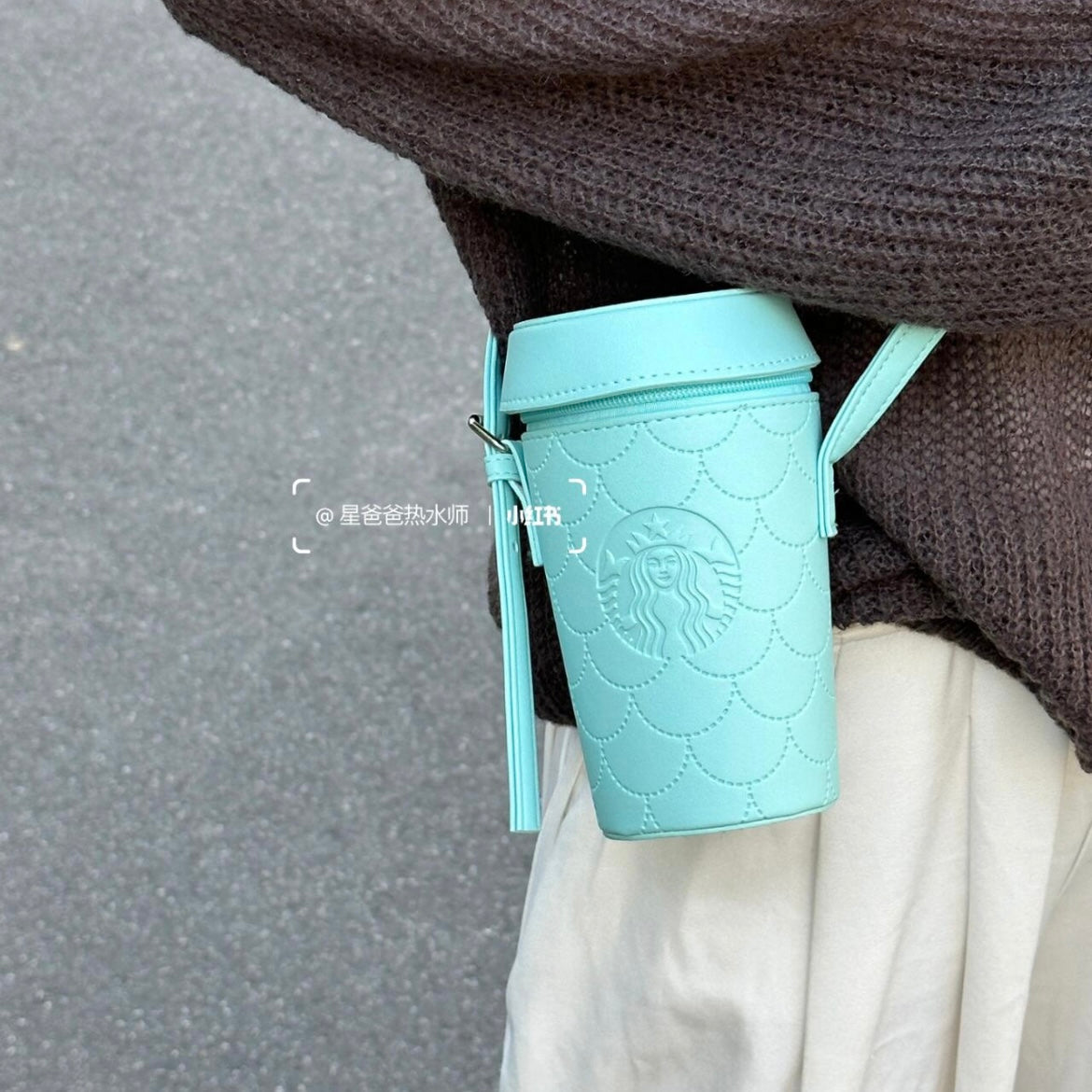Starbucks China Blue Scale Cup Shaped Mini Bucket Coin Bag
