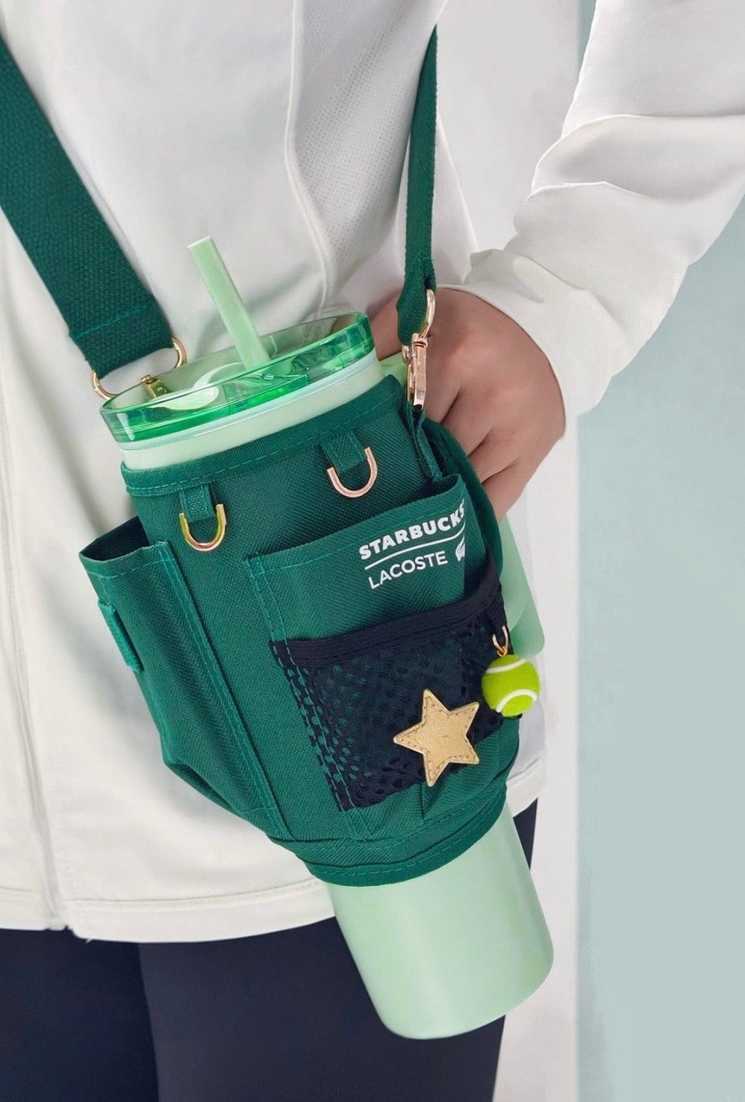 Starbucks China x Lacoste Stainless Steel Tumbler 40oz with Duo-Opening Lid & Cup Sleeve (ships Early May)