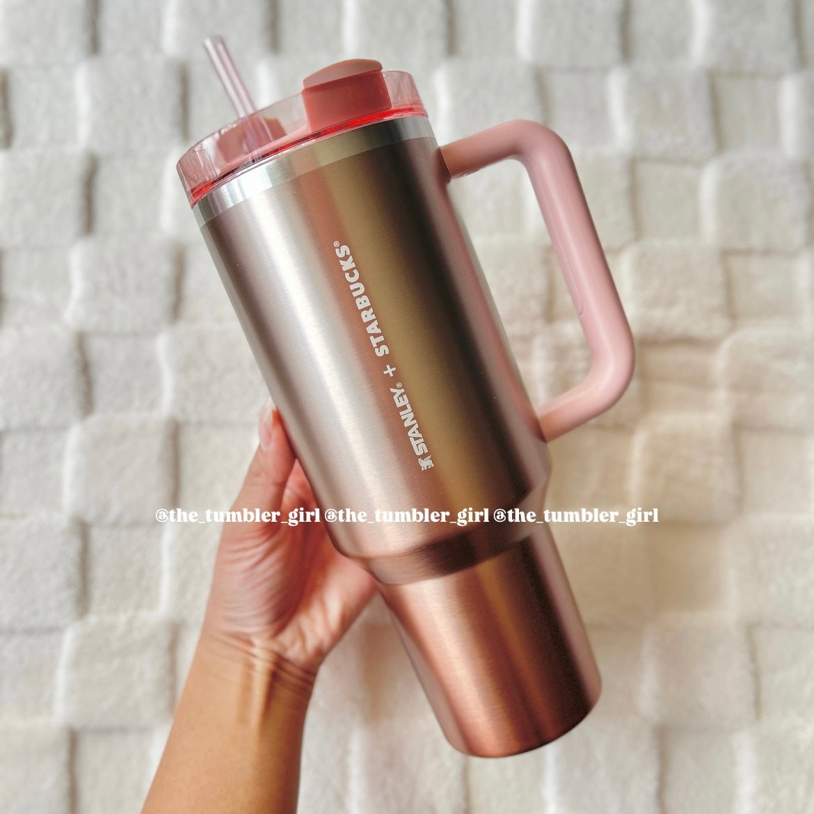 LIMITED Starbucks Taiwan x Stanley 40oz Valentine’s Day Rose Gold Stainless Steel Tumbler