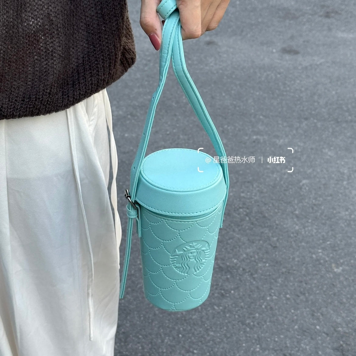Starbucks China Blue Scale Cup Shaped Mini Bucket Coin Bag