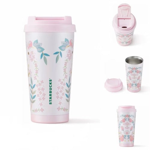 Starbucks China 2025 Spring Flower Series 16oz (473ml) Pink Stainless Steel Tumbler (ships mid April)
