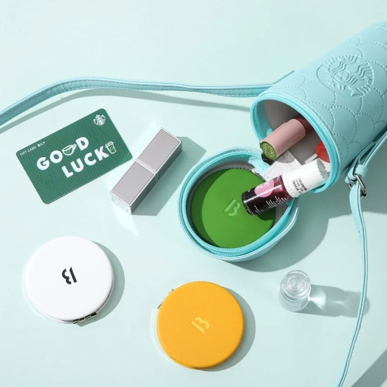 Starbucks China Blue Scale Cup Shaped Mini Bucket Coin Bag